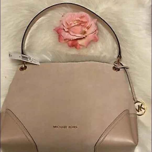 Michael Kors - Nicole Medium Leather Shoulder Bag - Ballet - Picture 8 of 12